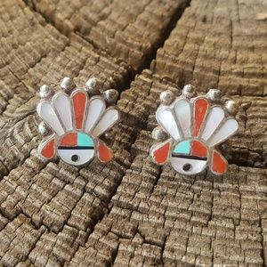 Vintage Zuni inlay earrings
